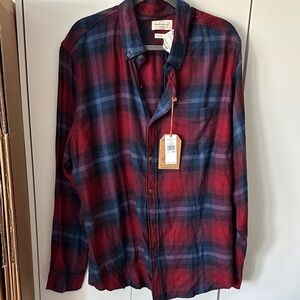 Weatherproof Men's Casual Plaid Shirt - Red and Blue